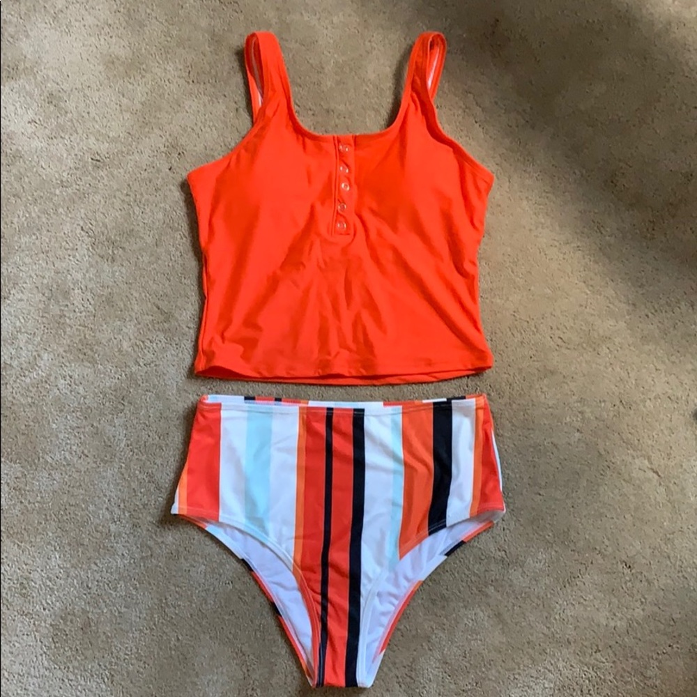 Brand new high waisted button front bikini